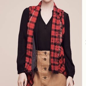 Anthropologie Elevenses Roxanne Checked Vest